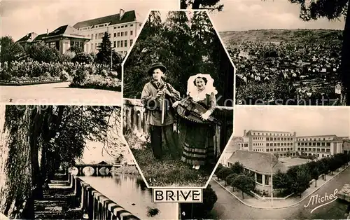 AK / Ansichtskarte Brive_Correze La Bourre Limousine La Poste Les Bords de la Correze Lycee de Garcons Vue generale Brive Correze