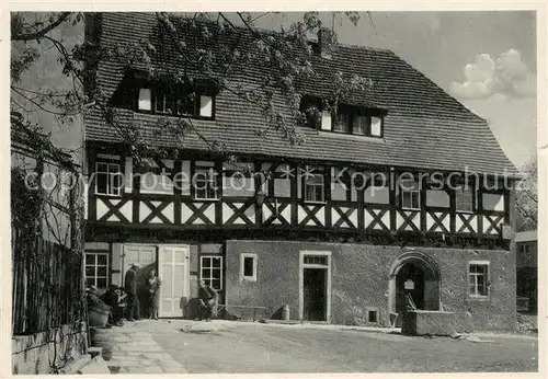 Burkhardswalde_Klipphausen Dorfgasthof Fachwerkhaus Heimatschutzpostkarte Burkhardswalde