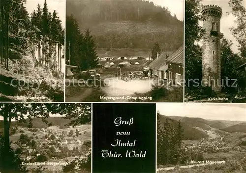 Ilmtal Schwalbenstein Kneippkurort Stuetzerbach Meyersgrund Campingplatz Kickelhahn Aussichtsturm Manebach Thueringer Wald Ilmtal