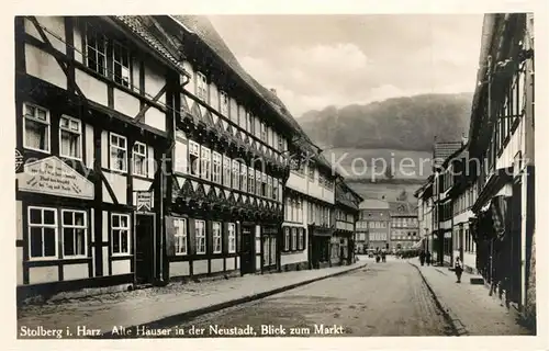 AK / Ansichtskarte Stolberg_Harz Alte Haeuser Neustadt Markt Stolberg Harz