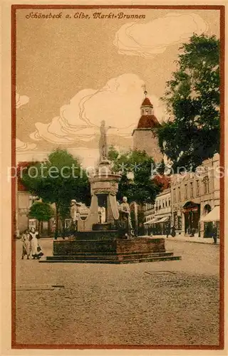 AK / Ansichtskarte Schoenebeck_Elbe Marktbrunnen Schoenebeck Elbe