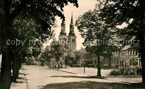 AK / Ansichtskarte Schoenebeck_Elbe Strasse der Thaelmann Pioniere Kirche Schoenebeck Elbe