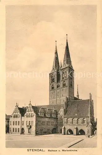 AK / Ansichtskarte Stendal Rathaus Marienkirche  Stendal