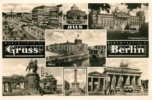 AK / Ansichtskarte Berlin Unter den Linden Reichstagsgebaeude Denkmal Kaiser Wilhelm Berlin