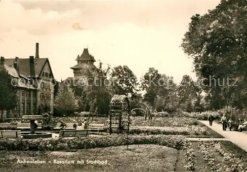 AK / Ansichtskarte Aschersleben Rosarium Stadtbad Aschersleben