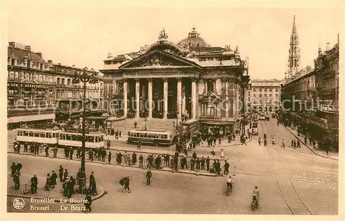 AK / Ansichtskarte Strassenbahn Bruxelles Bourse  