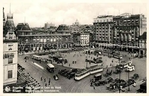 AK / Ansichtskarte Strassenbahn Bruxelles Place Rogier Gare du Nord  