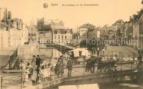 AK / Ansichtskarte Gent_Gand_Flandre De Lievekaal en het Gravenkasteel Gent_Gand_Flandre