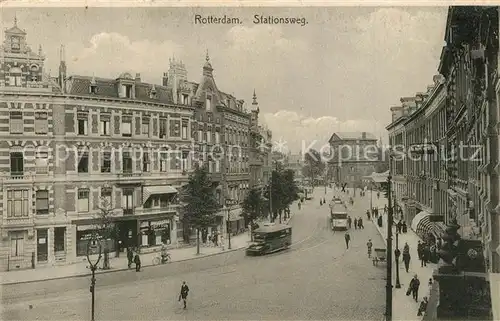 AK / Ansichtskarte Rotterdam Stationsweg Rotterdam