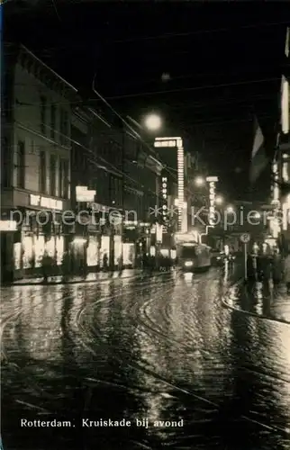 AK / Ansichtskarte Rotterdam Kruiskade bij avond Rotterdam