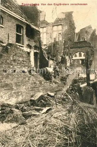 AK / Ansichtskarte Zonnebeke Von den Englaendern zerschossen Zonnebeke