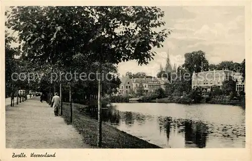 AK / Ansichtskarte Zwolle_Overijssel Weezenland Uferpromenade am Wasser Zwolle_Overijssel