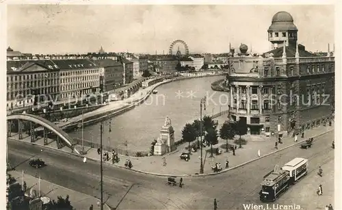 AK / Ansichtskarte Strassenbahn Wien Urania Riesenrad  