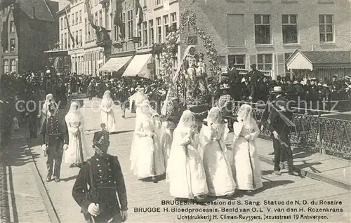 AK / Ansichtskarte Bruges_Flandre Procession du S Sang Statue de ND du Rosaire Bruges_Flandre