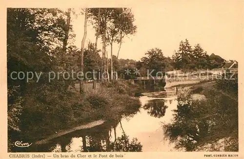 AK / Ansichtskarte Chabris Un bras du Cher et le Pont de bois Chabris