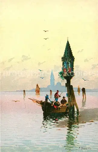 AK / Ansichtskarte Venezia_Venedig Gondoliere Kuenstlerkarte Venezia Venedig