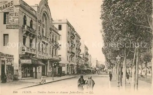 AK / Ansichtskarte Tunis Theatre Italien Avenue Jules Ferry Tunis