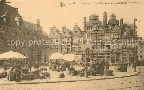 AK / Ansichtskarte Gent_Gand_Flandre Veerleplaats Sankt Laurentiusgashuis Vischmarkt Gent_Gand_Flandre