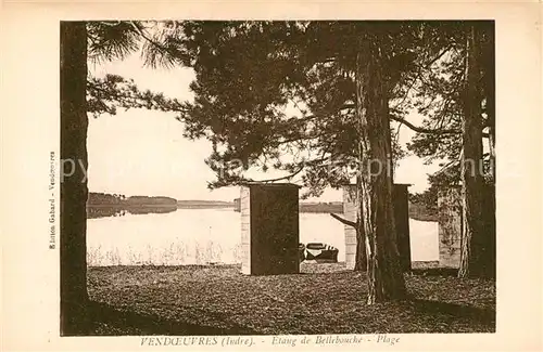 AK / Ansichtskarte Vendoeuvres Etang de Bellebouche Plage Vendoeuvres