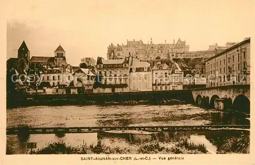 AK / Ansichtskarte Saint Aignan_Loir et Cher Vue generale Pont Eglise Saint Aignan Loir et Cher