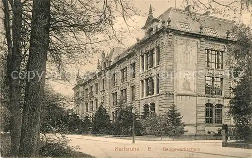 AK / Ansichtskarte Karlsruhe_Baden Baugewerkschule Karlsruhe_Baden