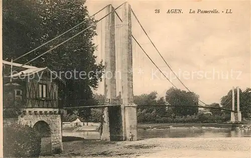 AK / Ansichtskarte Agen_Lot_et_Garonne La Passerelle sur la Garonne Agen_Lot_et_Garonne