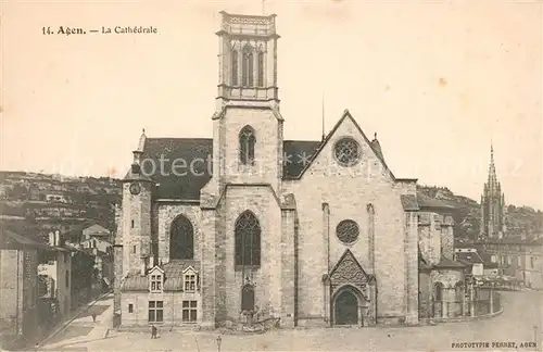 AK / Ansichtskarte Agen_Lot_et_Garonne La Cathedrale Agen_Lot_et_Garonne