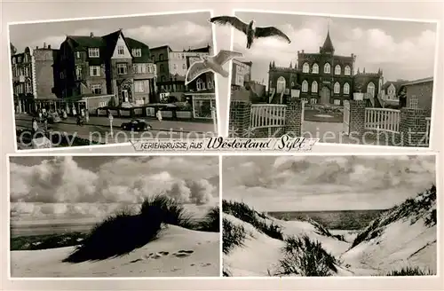 AK / Ansichtskarte Westerland_Sylt Stadtpanorama Duenen Hotel Pension am Strand Westerland_Sylt