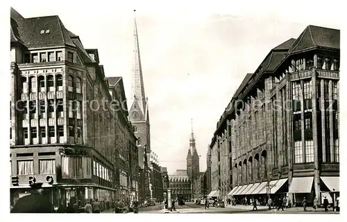 AK / Ansichtskarte Hamburg Moenckebergstrasse Petrikirche Rathaus Hamburg