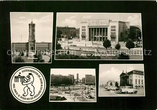 AK / Ansichtskarte Berlin Klub der Jugend und Sportler Rathaus Deutsche Staatsoper Berlin