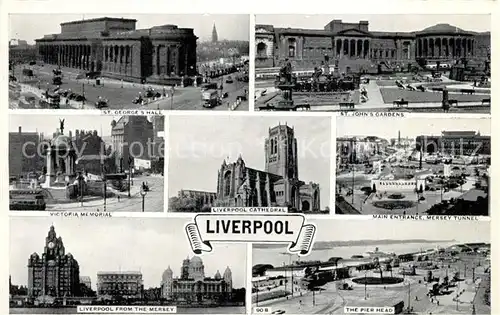 AK / Ansichtskarte Liverpool Cathedral Mersey Tunnel Victoria Memorial  Liverpool