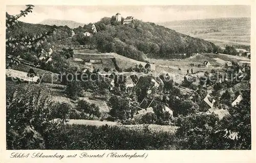 AK / Ansichtskarte Schloss_Schaumburg_Wesergebirge Panorama Rosental Schloss_Schaumburg