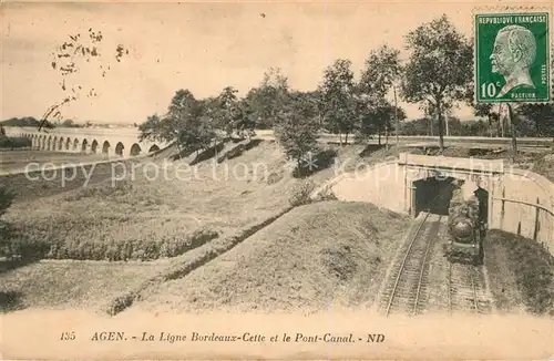 AK / Ansichtskarte Agen_Lot_et_Garonne La Ligne Bordeaux Cette et le Pont Canal Agen_Lot_et_Garonne