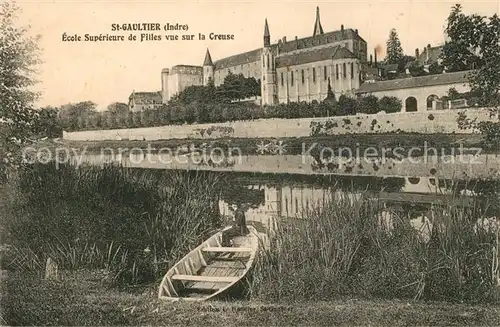 AK / Ansichtskarte Saint Gaultier Ecole superieure de Filles vue sur la Creuse Saint Gaultier