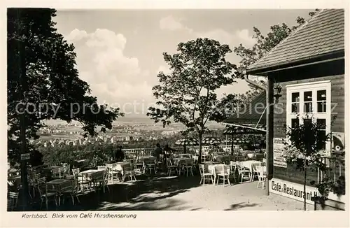 AK / Ansichtskarte Karlsbad_Eger Blick vom Cafe Hirschensprung Karlsbad_Eger