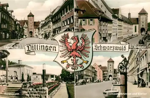 AK / Ansichtskarte Villingen Schwenningen Oberes Tor Bickentor Radmacherbrunnen Riettor Kuranlagen Villingen Schwenningen