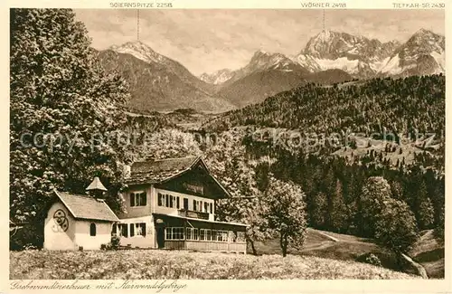 AK / Ansichtskarte Partenkirchen Gschwandtnerbauer mit Karwendelgebirge Partenkirchen