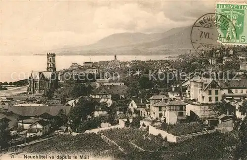 AK / Ansichtskarte Neuchatel_NE Vue depuis le Mail Neuchatel NE