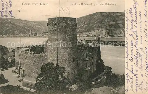 AK / Ansichtskarte Niederheimbach_Bingen Die Heimburg Schloss Honeck Niederheimbach Bingen