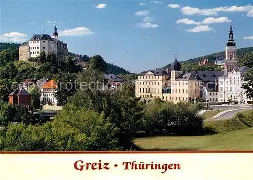 Greiz_Thueringen Oberes und unteres Schloss Stadtkirche Greiz Thueringen