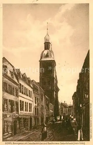 Bonn_Rhein Bonngasse mit Jesuitenkirche und Beethovens Geburtshaus Bonn_Rhein