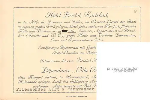 AK / Ansichtskarte Karlsbad_Eger Hotel Bristol Karlsbad_Eger