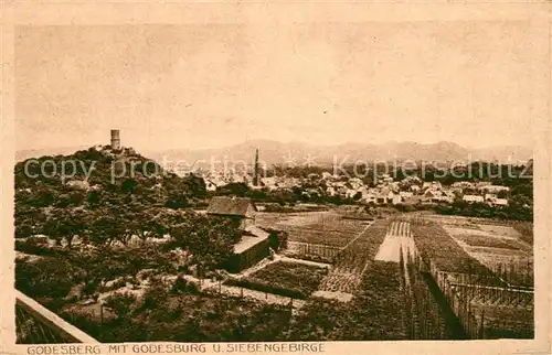 AK / Ansichtskarte Bad_Godesberg mit Godesburg und Siebengebirge Bad_Godesberg