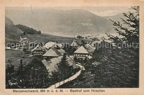 AK / Ansichtskarte Menzenschwand Teilansicht mit Gasthof zum Hirschen Schwarzwald Menzenschwand