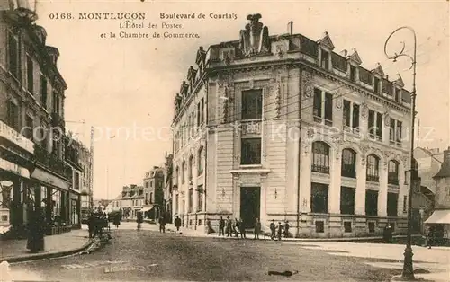 AK / Ansichtskarte Montlucon Boulevard de Courtais Hotel des Postes et la Chambre de Commerce Montlucon