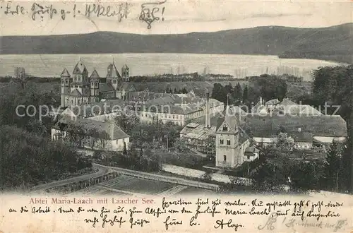 AK / Ansichtskarte Maria_Laach_Glees Abtei mit Laacher See Maria_Laach_Glees