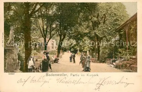 AK / Ansichtskarte Badenweiler Partie im Kurpark Promenade Badenweiler