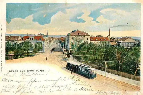 AK / Ansichtskarte Kehl_Rhein Hauptstrasse Strassenbahn Kehl_Rhein