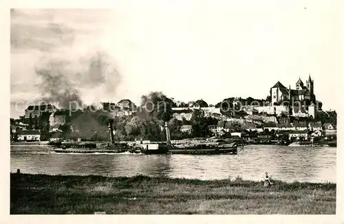 AK / Ansichtskarte Vieux_Brisach Le Rhin Partie am Rhein Dampfer Blick zum Muenster Vieux Brisach