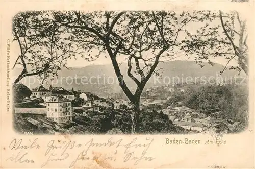 AK / Ansichtskarte Baden Baden Panorama Blick vom Echo Baden Baden